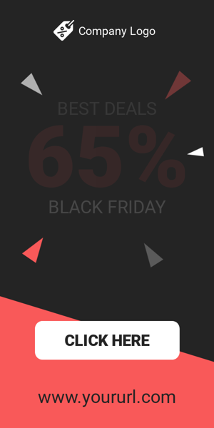 Szablon reklamy banerowej — 65% OFF — Black Friday Best Deals